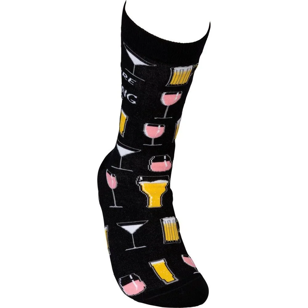 These Are My Drinking Socks | Unisex Beer and Cocktails Socks in Black